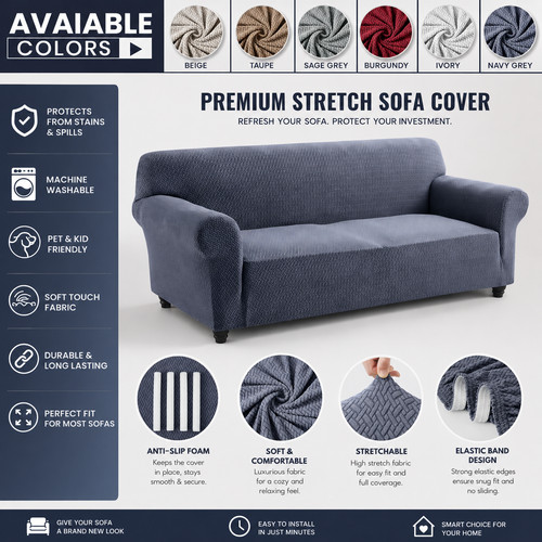 Universal stretch sofa cover - sofa,