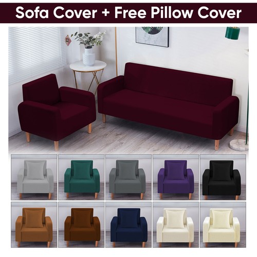Velvet elastic stretch sofa - velvet,